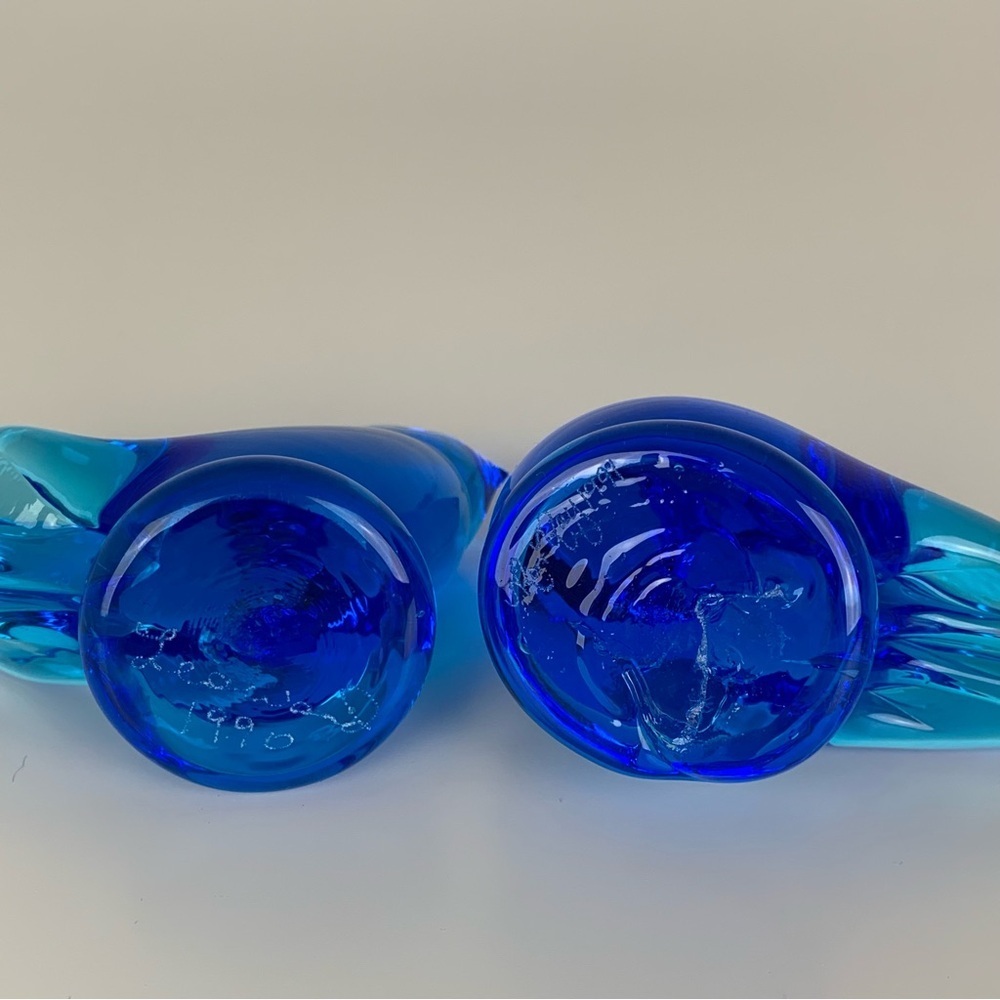 Set Of 2 Blue Bird Of Happiness Figurine Signed Leo Ward 1990 Ron Ray 1991 Vtg - Picture 8 of 11